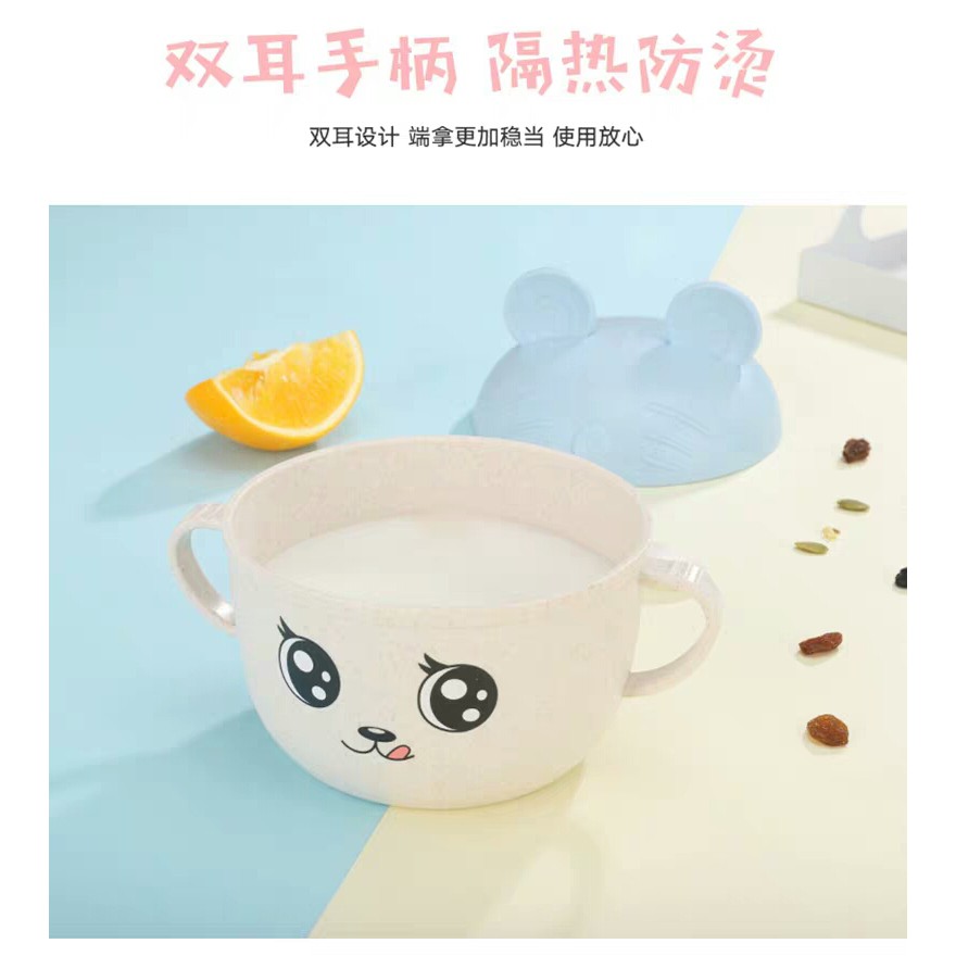 (Giá xả kho )Bát ăn dặm- bát ăn dặm có nắp- bát ăn dặm cho bé làm từ lúa mạch cho bé