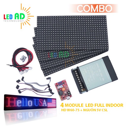 [ COMBO ] Biển Led Ma Trận 4 Tấm P10 Full Màu Đầy Đủ Phụ Kiện | Shopee ...