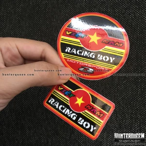 Logo racingboy[6.5cm]. Hình dán decal siêu dính, chống nước, tem đua trang trí
