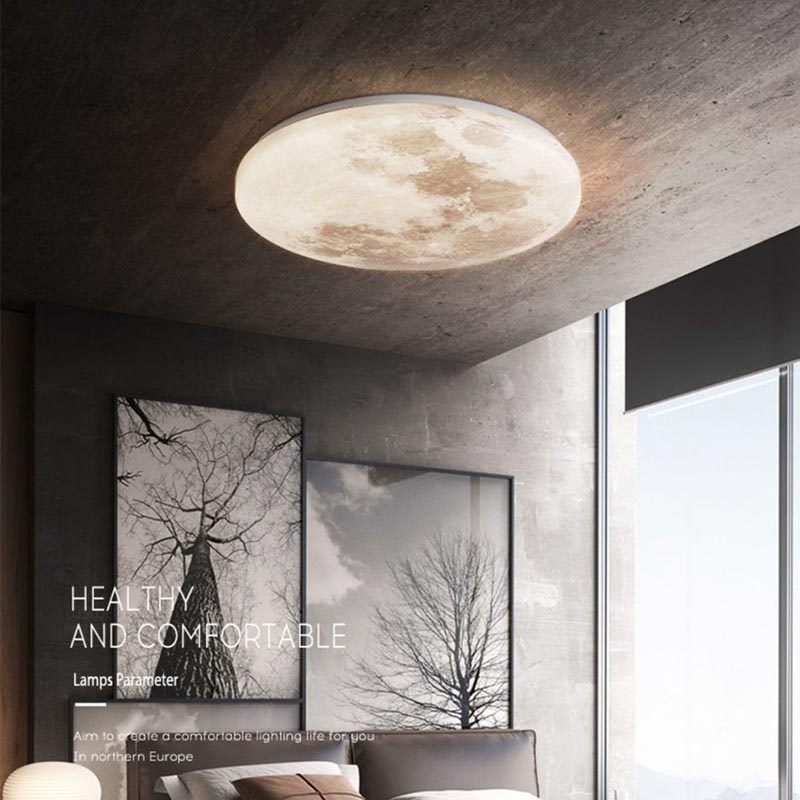 Đèn trần mặt trăng, Đèn chùm Led có thể điều chỉnh độ sáng 3D, Phòng ngủ Phòng khách Phòng trẻ em Mặt dây chuyền trang trí