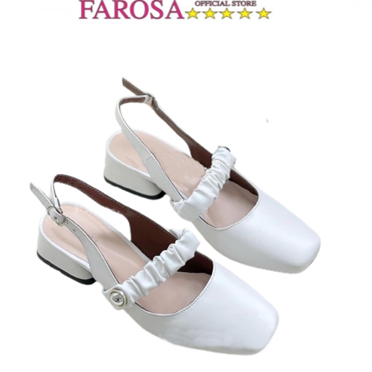 Giày sục nữ mũi vuông FAROSA phối quai hậu kiểu nhún cực phong cách H67
