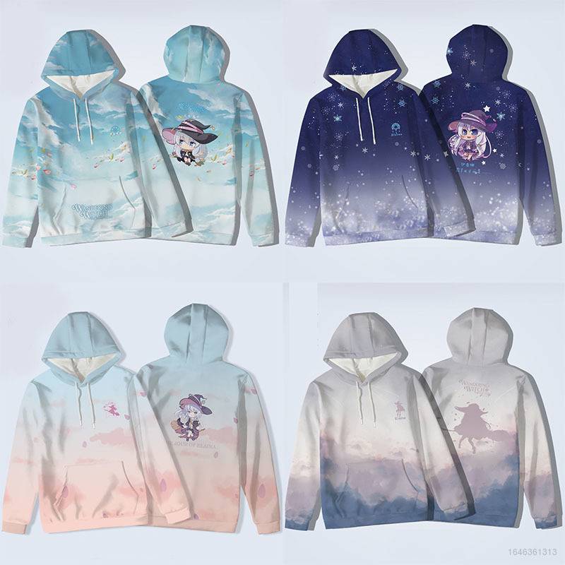 Áo Hoodie Tay Dài Cổ Tròn Hóa Trang Nhân Vật Ilyina Phù Thủy: The Journey of Elaina