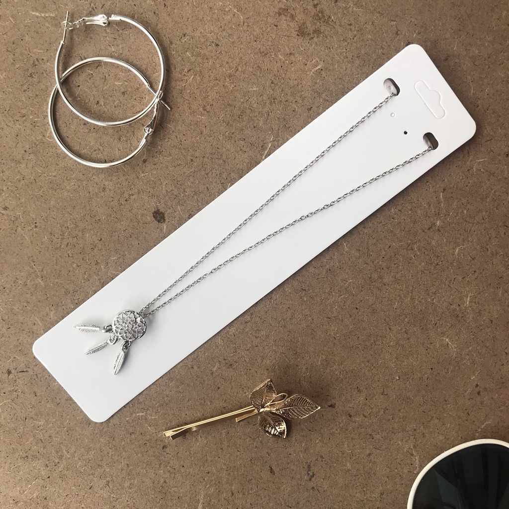 Combo 100 Tag nhãn mác treo vòng cổ,vòng choker, dây trang sức, dây chuyền size 4,5x18cm