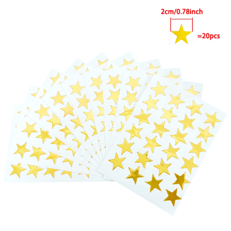 10sheets/bag Gold Star Sticker Stamping Five Pointed Star Sticker ...