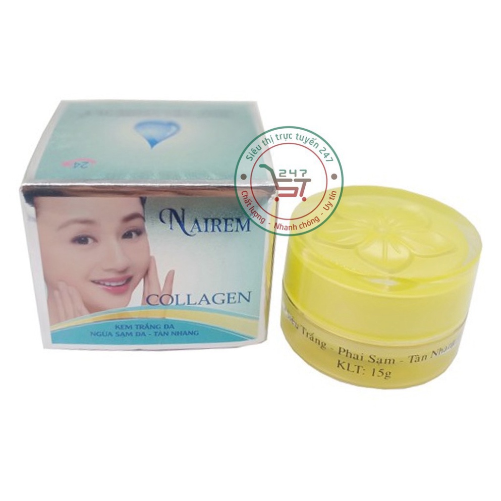 Kem dưỡng Trắng da mặt Ngừa sạm Tàn nhang Xóa nhăn Tái tạo da Nairem 13g (Xanh dương-Xám)