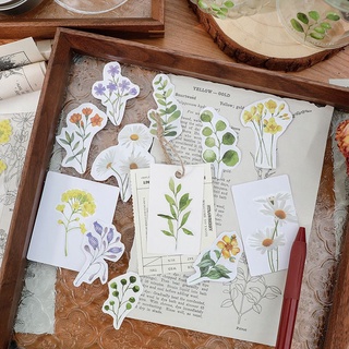 6 Bảng sticker trong suốt hình hoa lá trang trí, QNshop nguyên liệu handmade