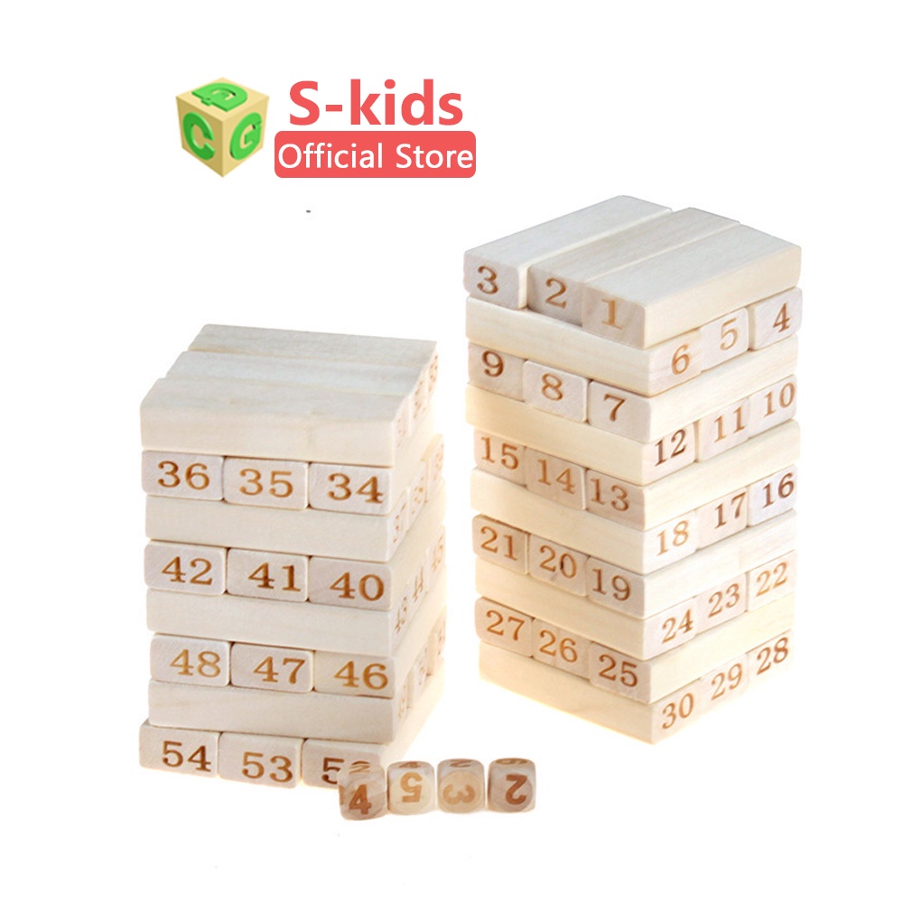 Mô tả Đồ Chơi Rút Gỗ loại lớn 51 và 54 thanh S-Kids, Bộ xếp khối domino cho bé. - 9