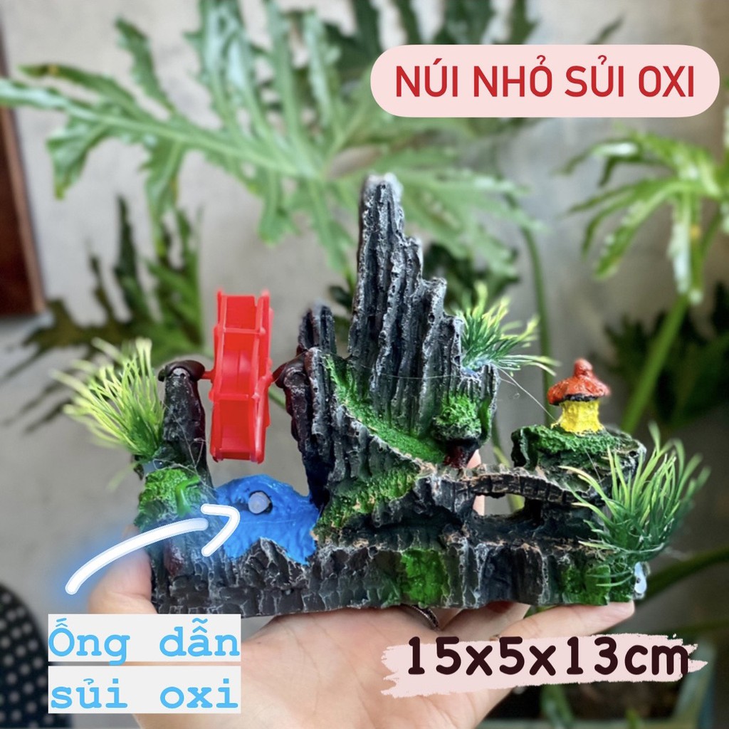 MS 18] Hòn Non Bộ Có Bánh Xoay NHỎ Sủi O X I Trang Trí Hồ Cá, Hòn ...