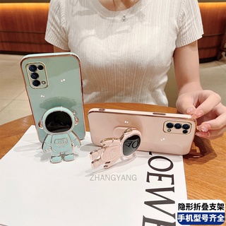 ốp lưng oppo reno 4 reno 5 reno 4 pro reno 5 pro TPU Mạ điện 3D Phi hành gia có chân đế ốp điện thoại oppo reno 4 reno 5 reno 4 pro reno 5 propro