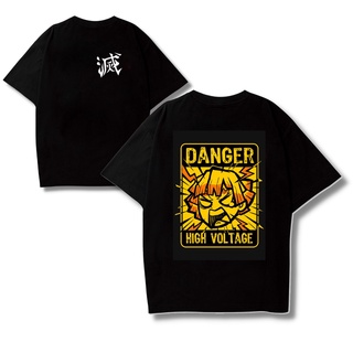 Áo thun unisex nam nữ form rộng in hình Zenitsu 2 mặt Thanh gư.ơm diệt quỷ Demon Slayer chất vải mềm mịn