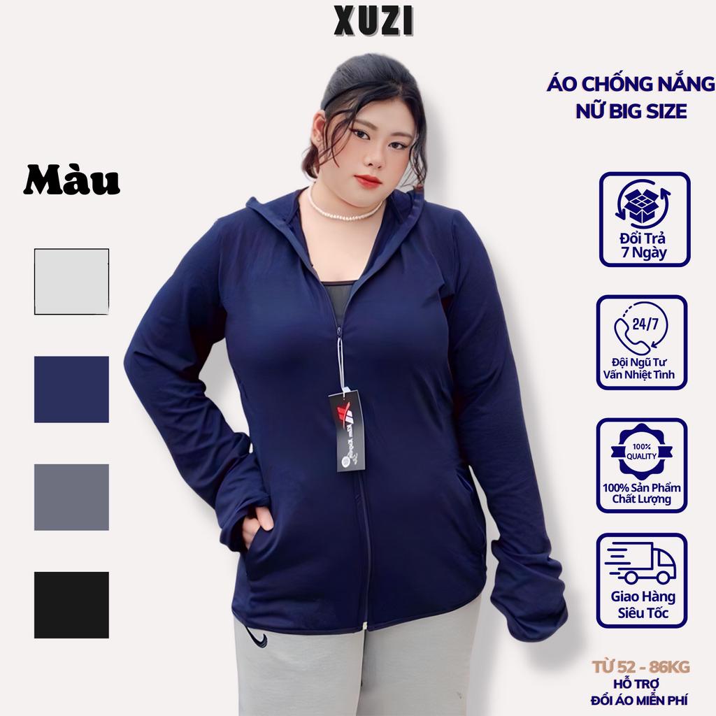 Áo chống nắng nữ big size 2 lớp , áo khoác chống nắng vải thông hơi kim cương , áo đi nắng dành cho người béo nhà XUZI.