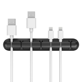 Thanh silicon nhiều khe gắn cố định dây cáp sạc, dây điện, tai nghe, sắp xếp gọn gàng dây nhợ cho bàn làm việc, xe hơi