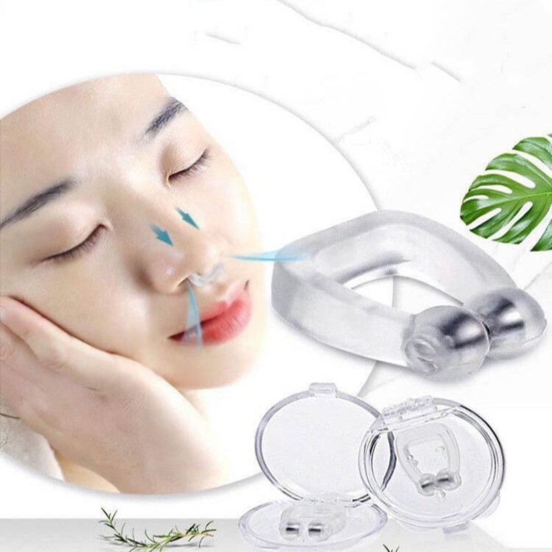Dụng Cụ Kẹp Mũi Chống Ngáy Khi Ngủ Bằng Silicone Có Từ Tính