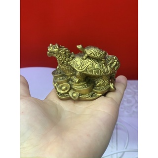 Long Quy Rùa cõng con các cỡ nhỏ bằng đồng vật phẩm phong thuỷ