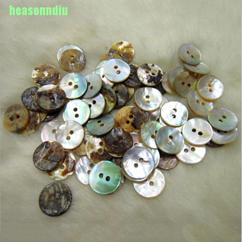 HO 100 Cái / lốc Nút May Tròn Mẹ Ngọc Trai Tự Nhiên 10mm