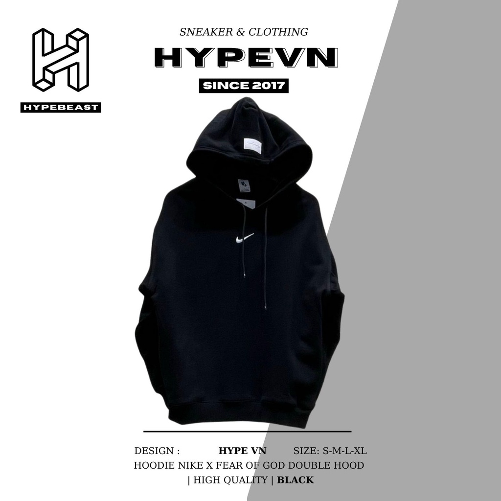 Ao Hoodie Nike Fear Of God FOG Double Hood 2 m HYPE STREETWEAR Phien b n high quality Shopee Vi t Nam