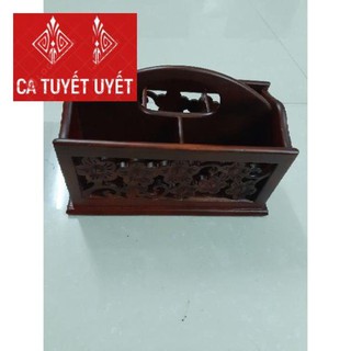 Hộp đựng bút, điều khiển bằng gỗ để bàn làm việc