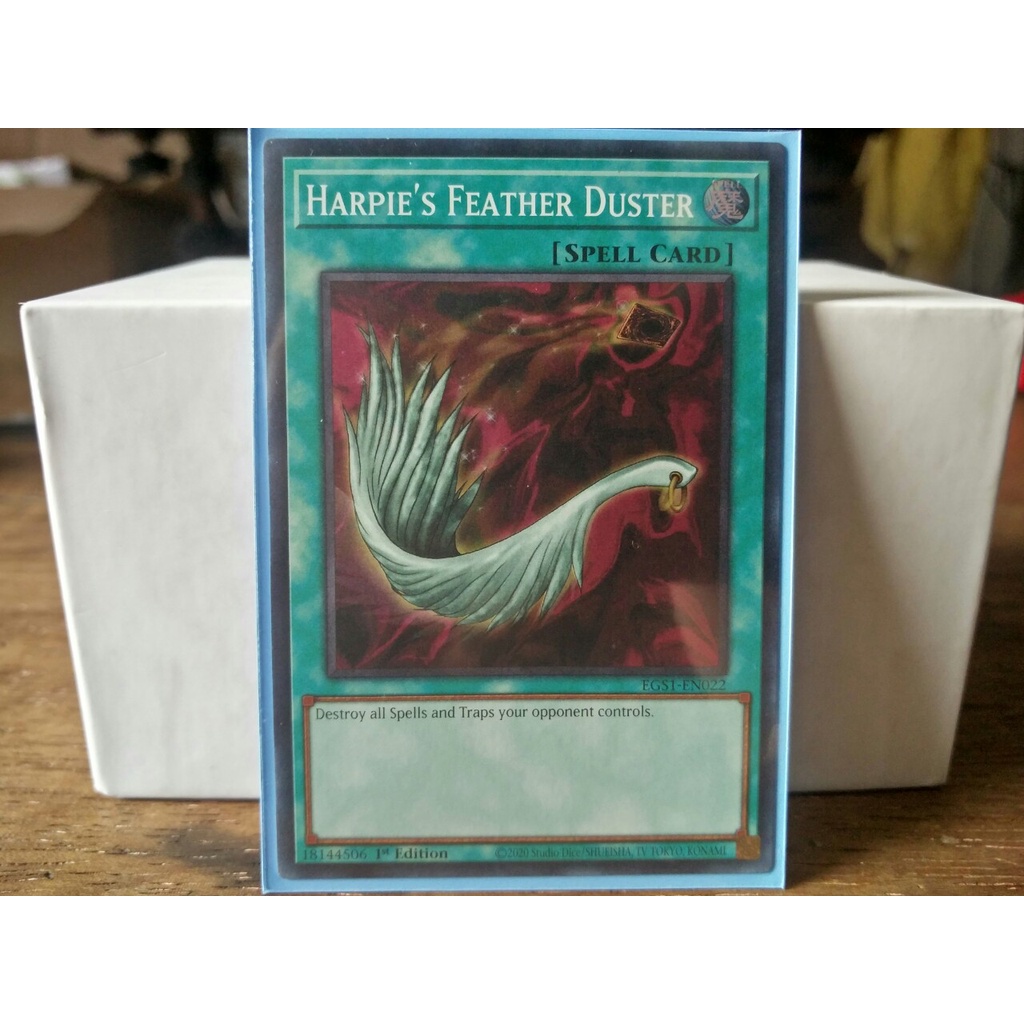 Thẻ bài yugioh TCG chính hãng Harpie’s Feather Duster Super Rare mã
