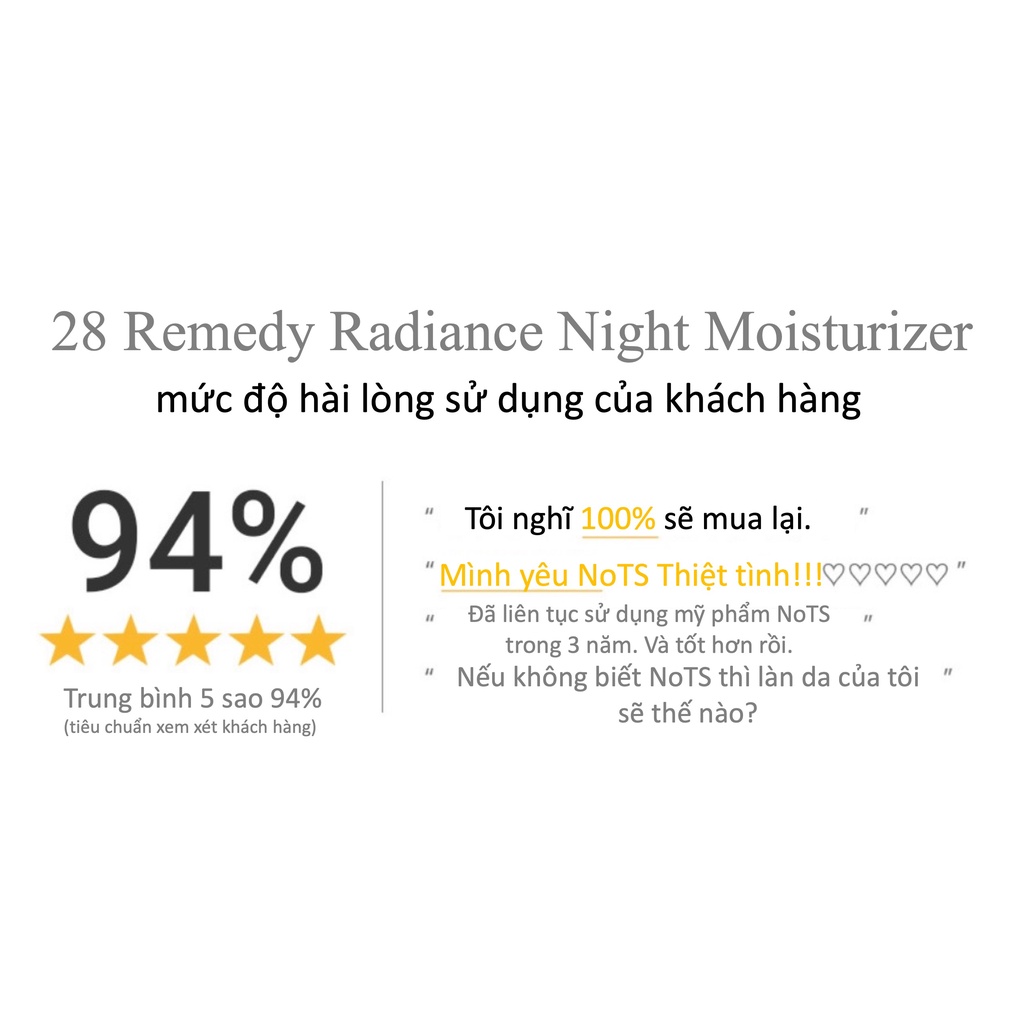 Sữa Dưỡng Ẩm Ban Đêm NoTS 28Remedy Radiance Night Moisturizer 45ml