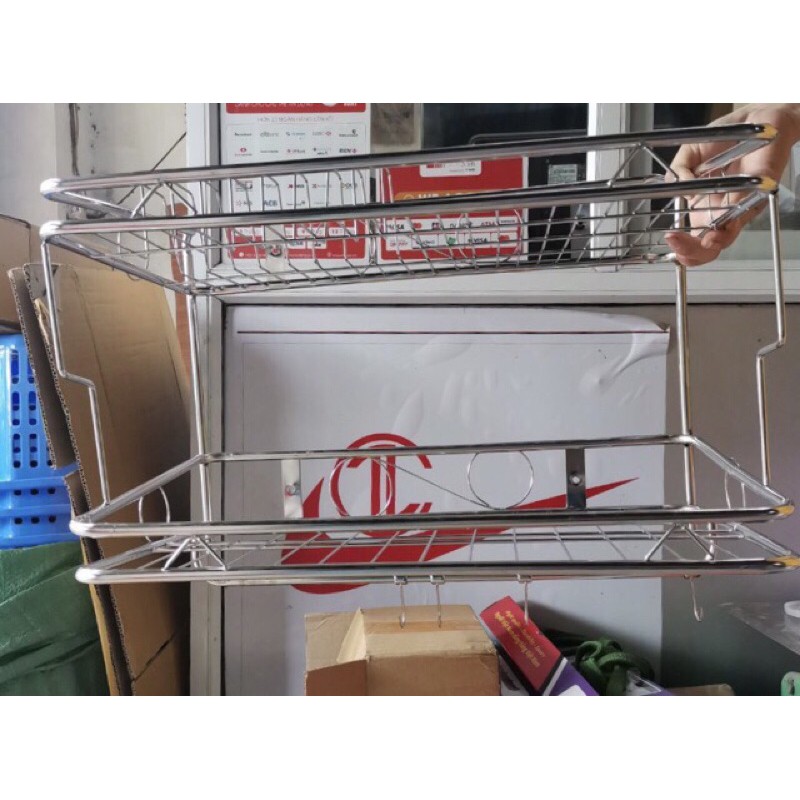 Trạn bát giá úp bát inox 2 tầng 3 tầng treo tường loại dày ống đũa inox dày