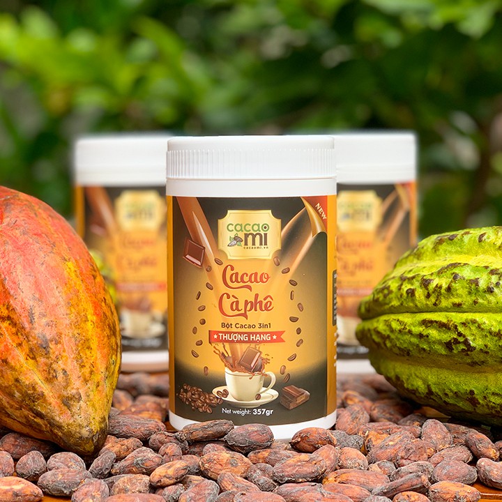 Ảnh Thức uống socola vị cà phê Bột cacao cafe hòa tan pha trà sữa làm bánh CACAOMI hộp thượng hạng 357g 4
