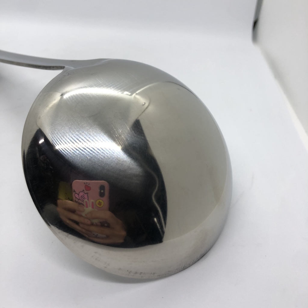 Vá môi múc canh inox Cao Cấp cán đen cách nhiệt tiện lợi có lổ móc treo