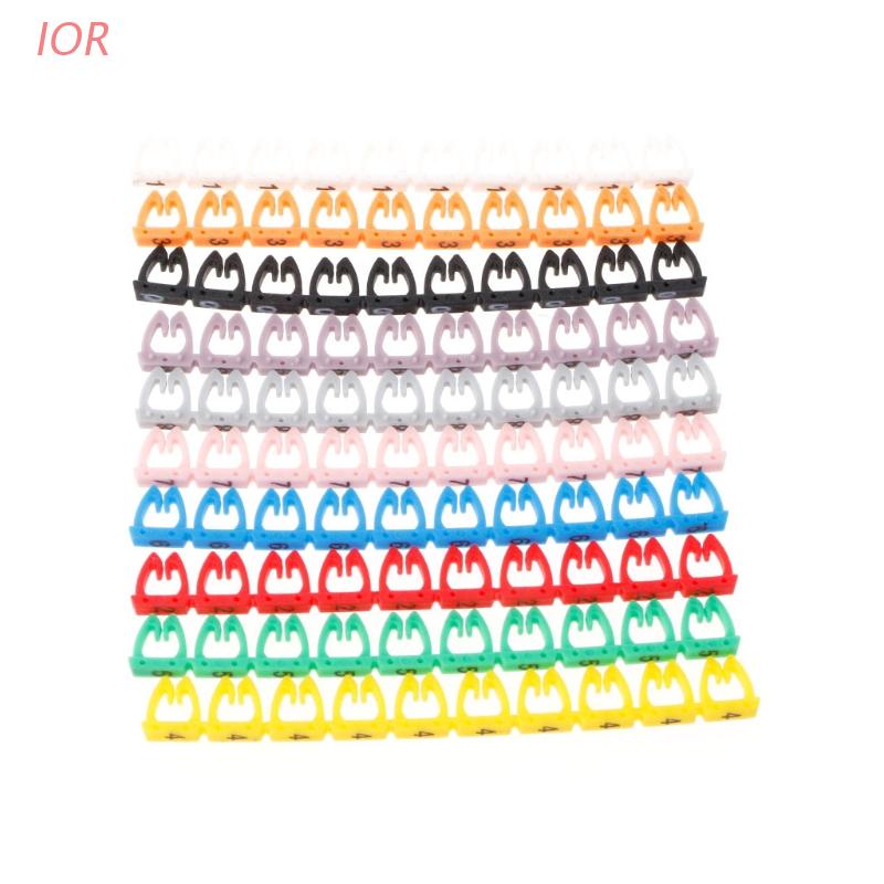 Bộ 100 Nhãn Đánh Dấu Số Dây Cáp Nhiều Màu Sắc Dành Cho RJ45