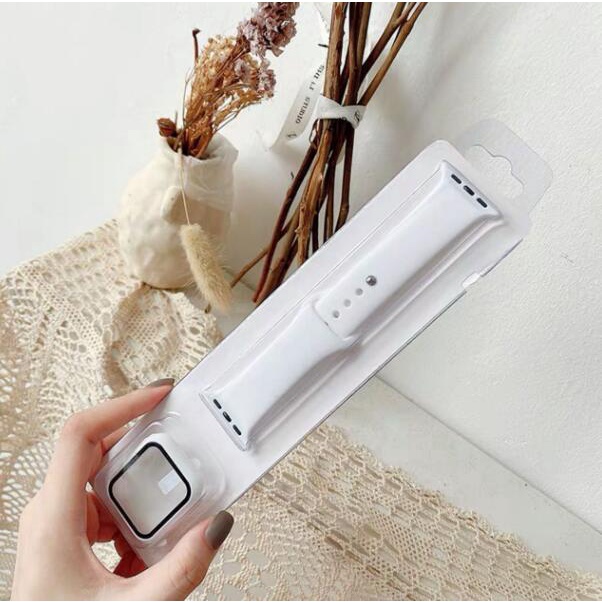 Ốp Kính + Dây Đeo Cho Đồng Hồ Series 7 45mm Band Case 41mm 44mm 42mm 40mm Dây Đeo Vòng Tay Thể Thao Silicon Dây Đeo Đồng Hồ Cho 45mm 38mm Bảo Vệ Màn Hình