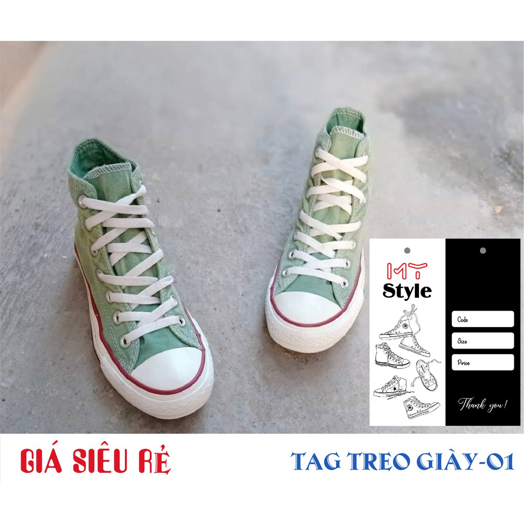 (GIÁ RẺ -HÀNG CÓ SẴN) 100Nhãn mác giấy, THẺ TREO GIẦY cao cấp