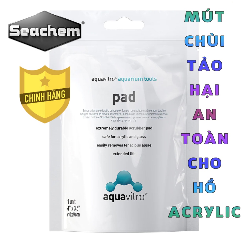 Tấm mút AquaVitro - Pad chùi rêu tảo bám kính hồ cá thủy sinh, hồ cá ...