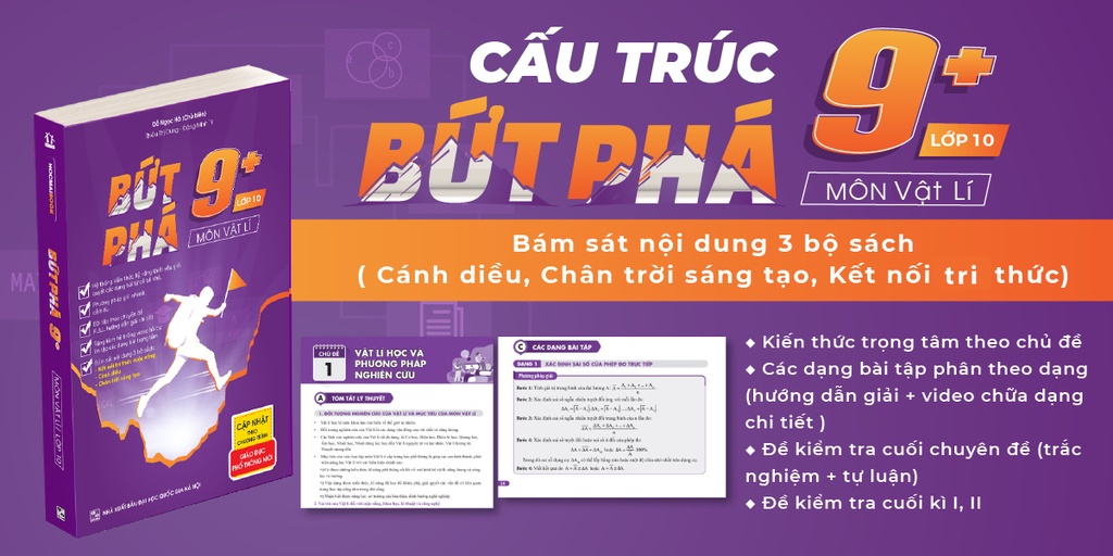 Mô tả Combo 3 sách Bứt phá 9+ lớp 10 - môn Toán, Lý, Hóa - 2k9 học giỏi chương trình mới - HOCMAI - 2