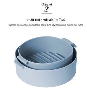 Khay silicone Proki dung tích 3.5L (210X185X70MM) dành cho nồi chiên không dầu và lò vi sóng dùng để nấu ăn