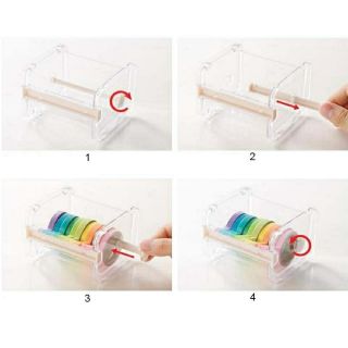 DIY - Khay đựng kèm giá cắt băng keo washi tape cutter bằng mica