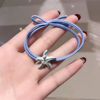 Dây buộc tóc co giãn trang trí sao biển hợp kim nhôm đáng yêu dành cho nữ