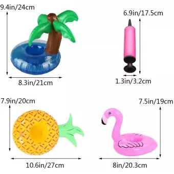 6 Gói Đồ Uống Bể Bơi Phao Giữ Cốc Nổi Đế Lót Ly Nổi Cho Bữa Tiệc Hồ Bơi Và Đồ Chơi Tắm Cho Trẻ Em Đồ Uống Bơm Hơi