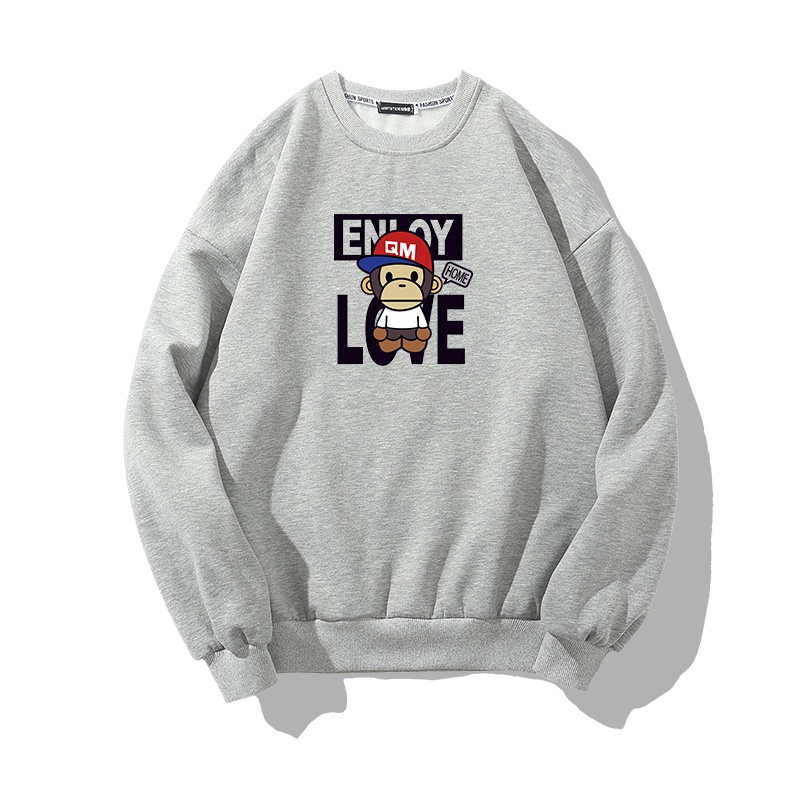 Áo Sweater HappyFamily Enjoy Love Họa Tiết Chú Khỉ Trẻ Trung Chất Cotton 100 Cao Cấp