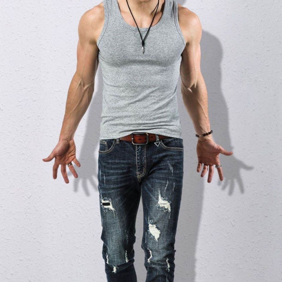 Áo Tank Top Thể Thao Sát Nách Màu Đen / Xám / Trắng Chất Liệu Cotton Thoải Mái Cho Nam Giới