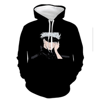Áo hoodie nam cosplay Jujutsu Kaisen Yuji & Gojo, có mũ trùm đầu