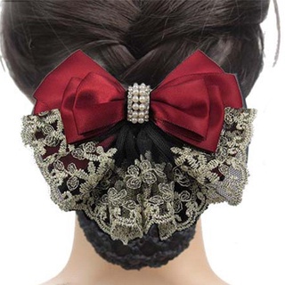 Nơ Tóc Lưới Ren Satin Ngọc Trai Chuyên Nghiệp Nữ Hoa Ren Barrette Hairgrips