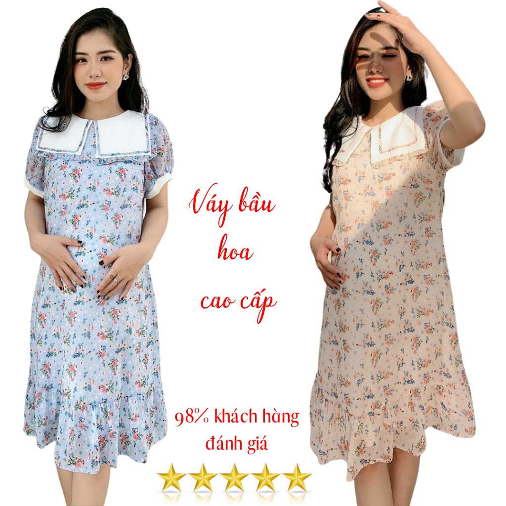 (XẢ LỖ )Váy bầu-đầm bầu hoa nhí Q0004 [ảnh và clip thật]
