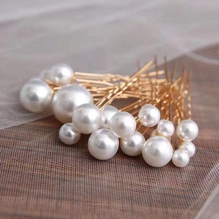 Set 18 Trâm Cài Tóc Chữ U Đính Ngọc Trai Giả Thanh Lịch Cho Cô Dâu Hamin