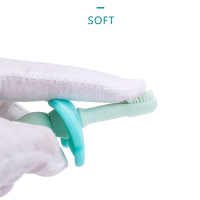 Bàn chải tập đánh răng và matxa nướu silicon cho bé kèm hộp