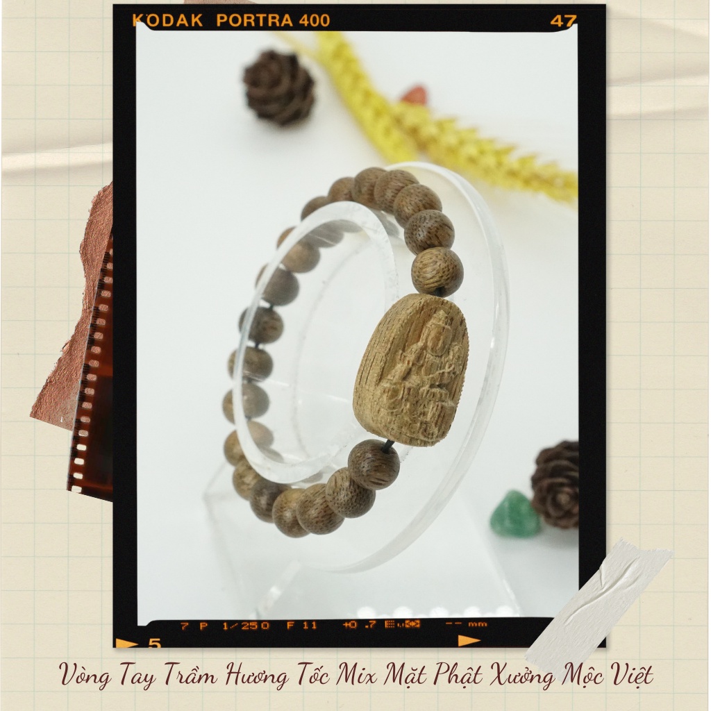 Ảnh Vòng tay trầm hương mặt phật bản mệnh 12 con giáp theo tuổi Tròn Đơn Tóc Vườn - Xưởng Mộc Việt 2