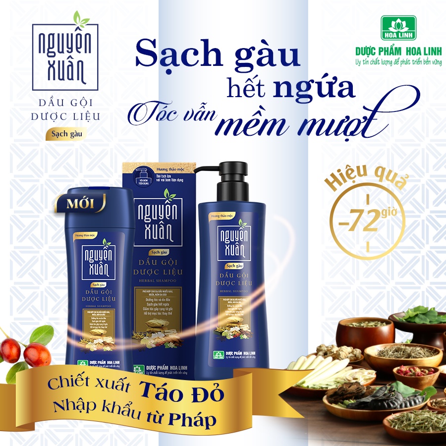Mô tả Dầu gội dược liệu Nguyên Xuân sạch gàu 250ml - Dành cho tóc gàu ngứa - 2
