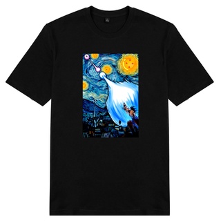 Áo thun cotton 100% in hình Starry Night Van Gogh và Songoku