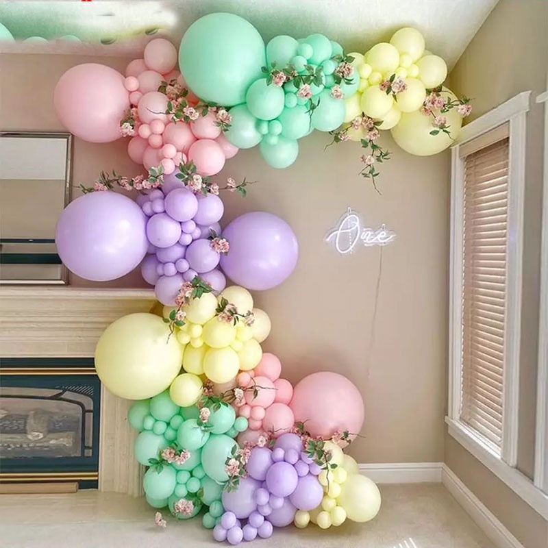 Set 50 bóng tròn màu pastel trang trí sinh nhật, đám cưới, sự kiện - K80