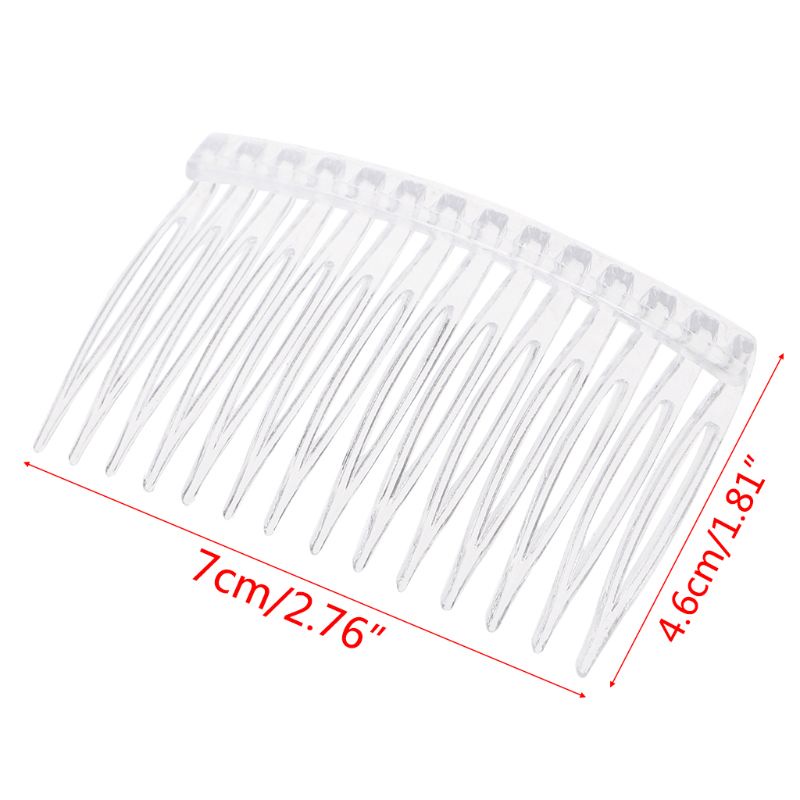Fl 20 Chiếc Kẹp Tóc Nhựa Bên Lược Pin Barrettes 70X40mm Dành Cho Nữ Nhựa Trong Suốt Bên Lược Pin Barrettes