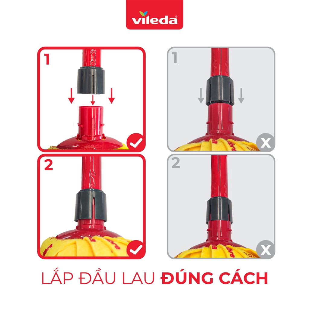 Ảnh Cây lau nhà VILEDA Supermocio Soft vải sợi siêu nhỏ, siêu thấm dùng cho sàn gỗ - chính hãng Vileda 4