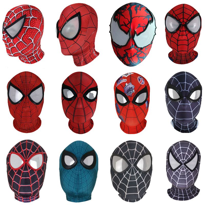 Người Nhện Miles Morales Mặt nạ đàn hồi Mũ trùm đầu Trang phục người lớn Cosplay