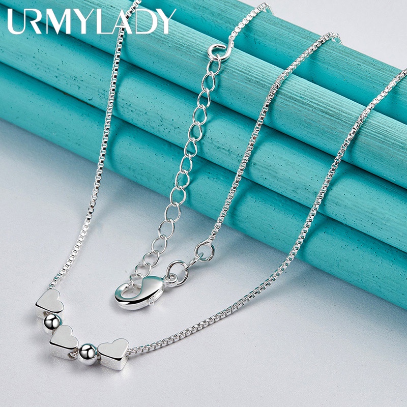 Vòng cổ Bạc 925 Mặt Hình Trái Tim Thời Trang Cho Nữ